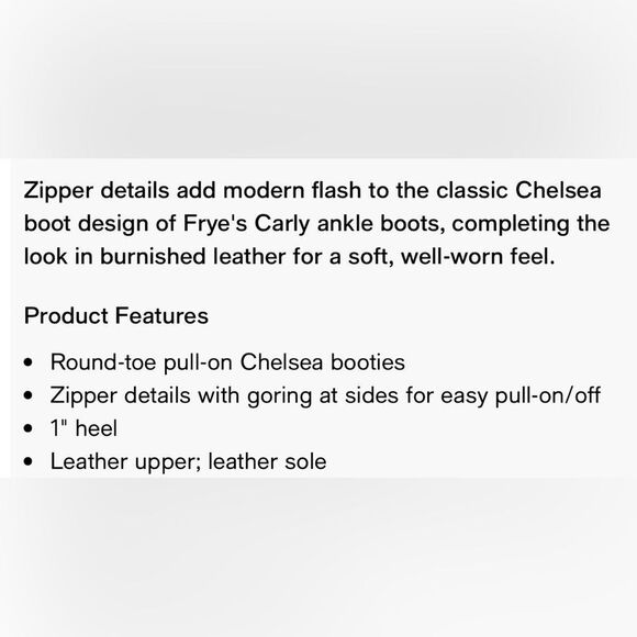 FRYE 7B Carly Black Zip Details Pull on Chelsea Ankle Boots - Picture 2 of 11